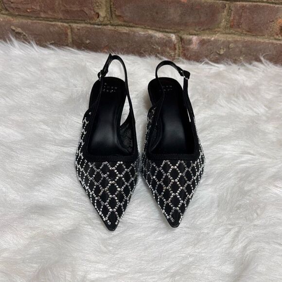 A New Day Women's Black Gigi Embellished Slingback Kitten Heels Size 7.5 NEW - Picture 2 of 8